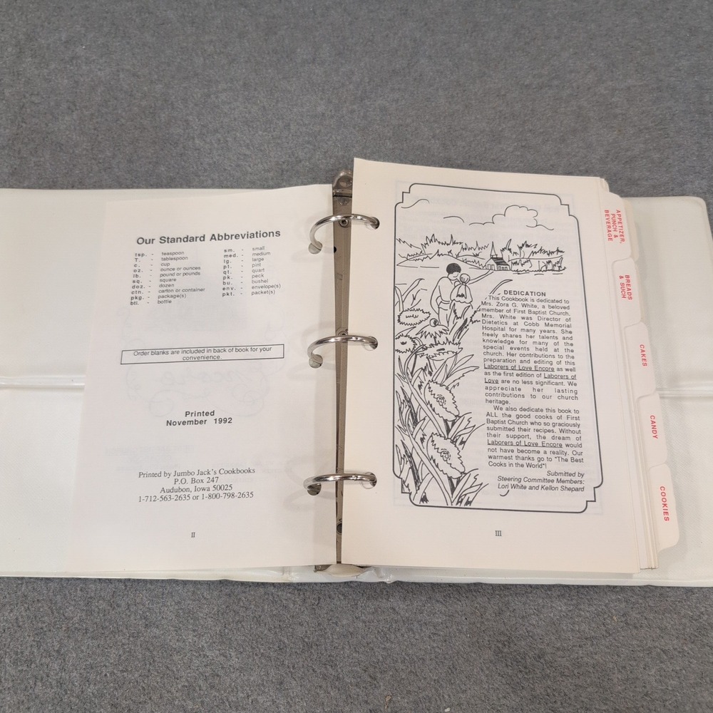 First Baptist Church Phenix City Alabama Laborers of Love Encore Cookbook 1992 - Picture 3 of 4